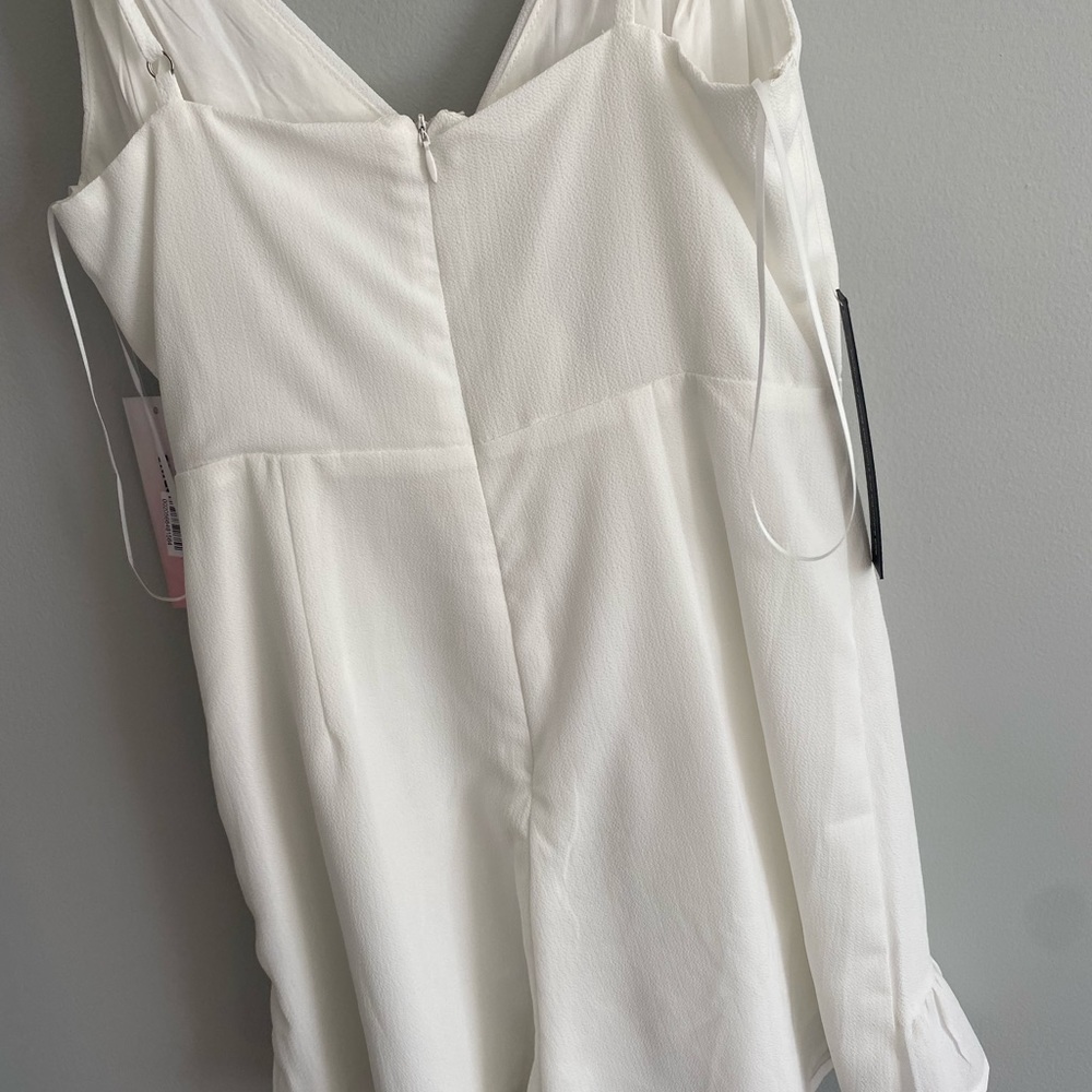 White Ruffled Romper - Picture 4 of 4